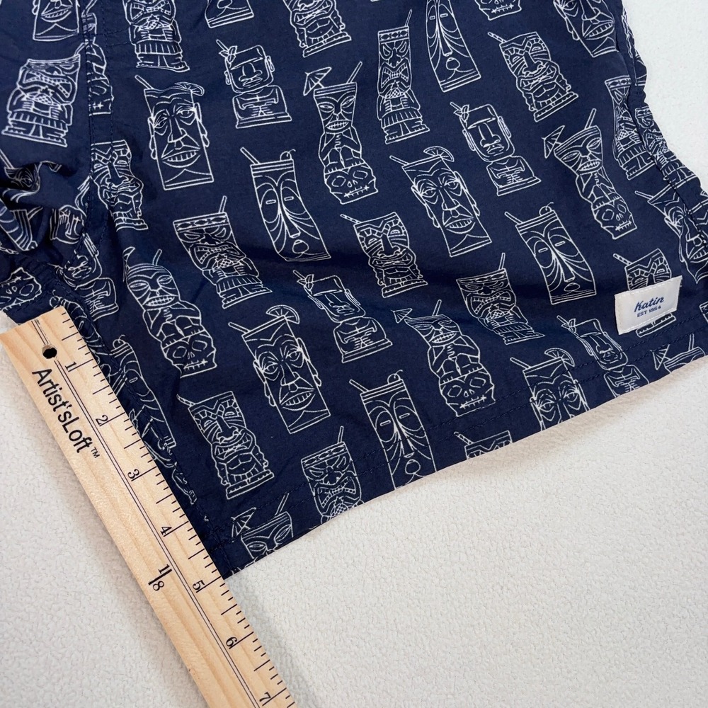 Katin Tiki Volley Swim Trunks Mens S Navy Mesh Lined Pocket Nylon *No Drawstring - Picture 12 of 15